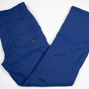 prAna Slim Fit Brion Hiking Trail Pants Men's Size 32x30 Blue Stretch UPF 50